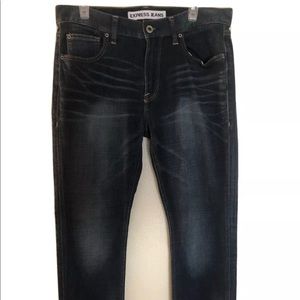 Express 32x32 Dark Blue Rocco Semi Stretch Jeans